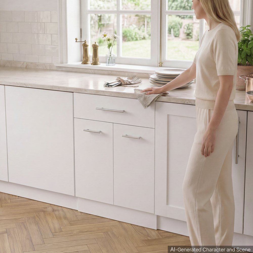 VEVOR Onderkast 600x475x815 mm (bxdxh) spaanplaat, witte keukenonderkast, voor wasruimte en badkamer, zonder werkblad, in Shaker-stijl, met verstelbare plank, 1 lade, 2 deuren en scharnieren.