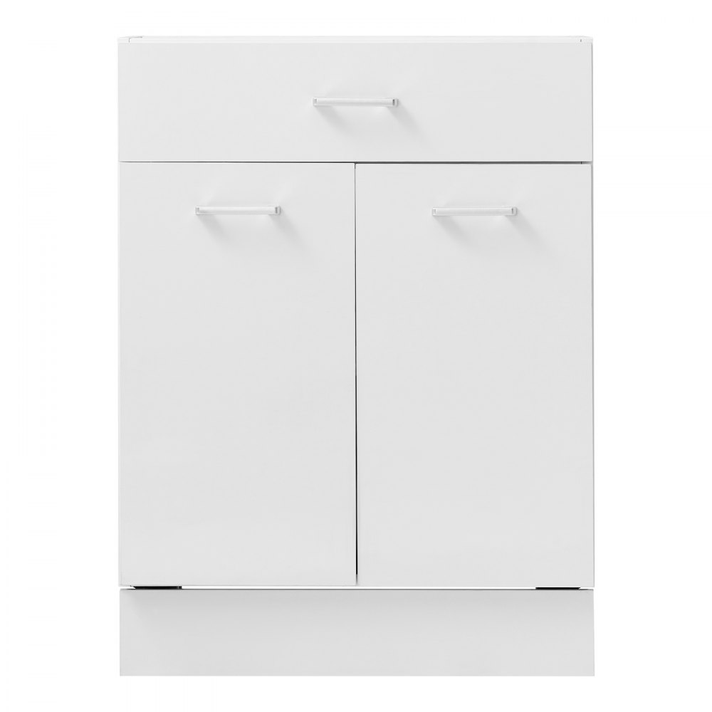 VEVOR Onderkast 600x475x815 mm (bxdxh) spaanplaat, witte keukenonderkast, voor wasruimte en badkamer, zonder werkblad, in Shaker-stijl, met verstelbare plank, 1 lade, 2 deuren en scharnieren.