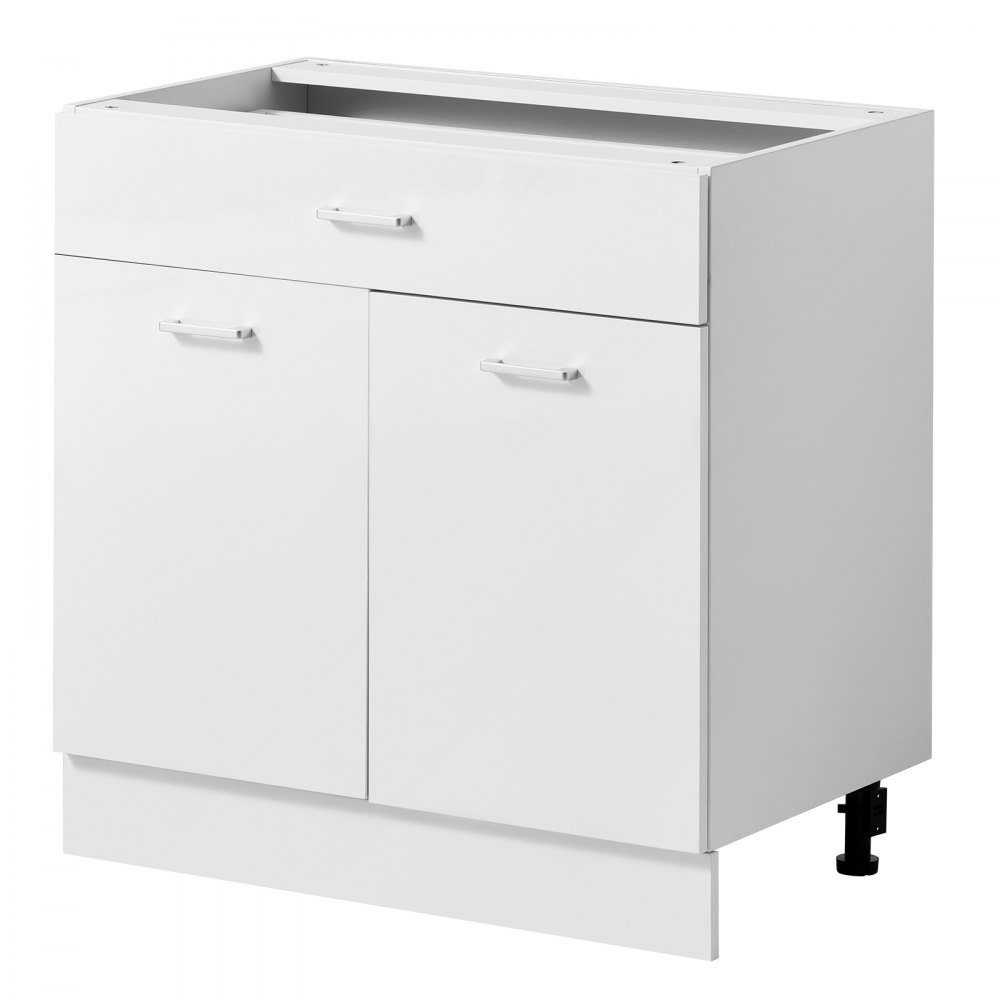 VEVOR Onderkast 800x475x815 mm (bxdxh) spaanplaat, wit, voor wasruimte en badkamer, zonder werkblad, in Shaker-stijl, met verstelbare plank, 1 lade, 2 deuren en scharnieren.