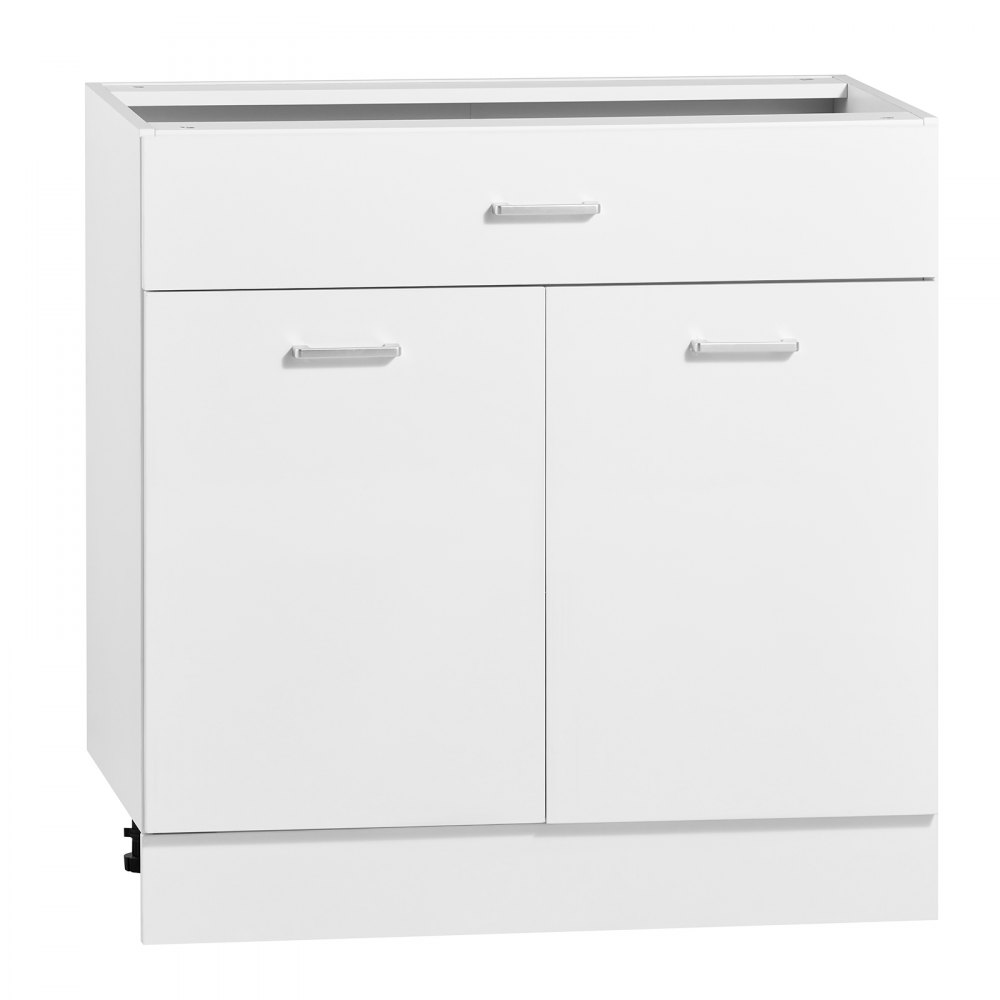 VEVOR Onderkast 800x475x815 mm (bxdxh) spaanplaat, wit, voor wasruimte en badkamer, zonder werkblad, in Shaker-stijl, met verstelbare plank, 1 lade, 2 deuren en scharnieren.
