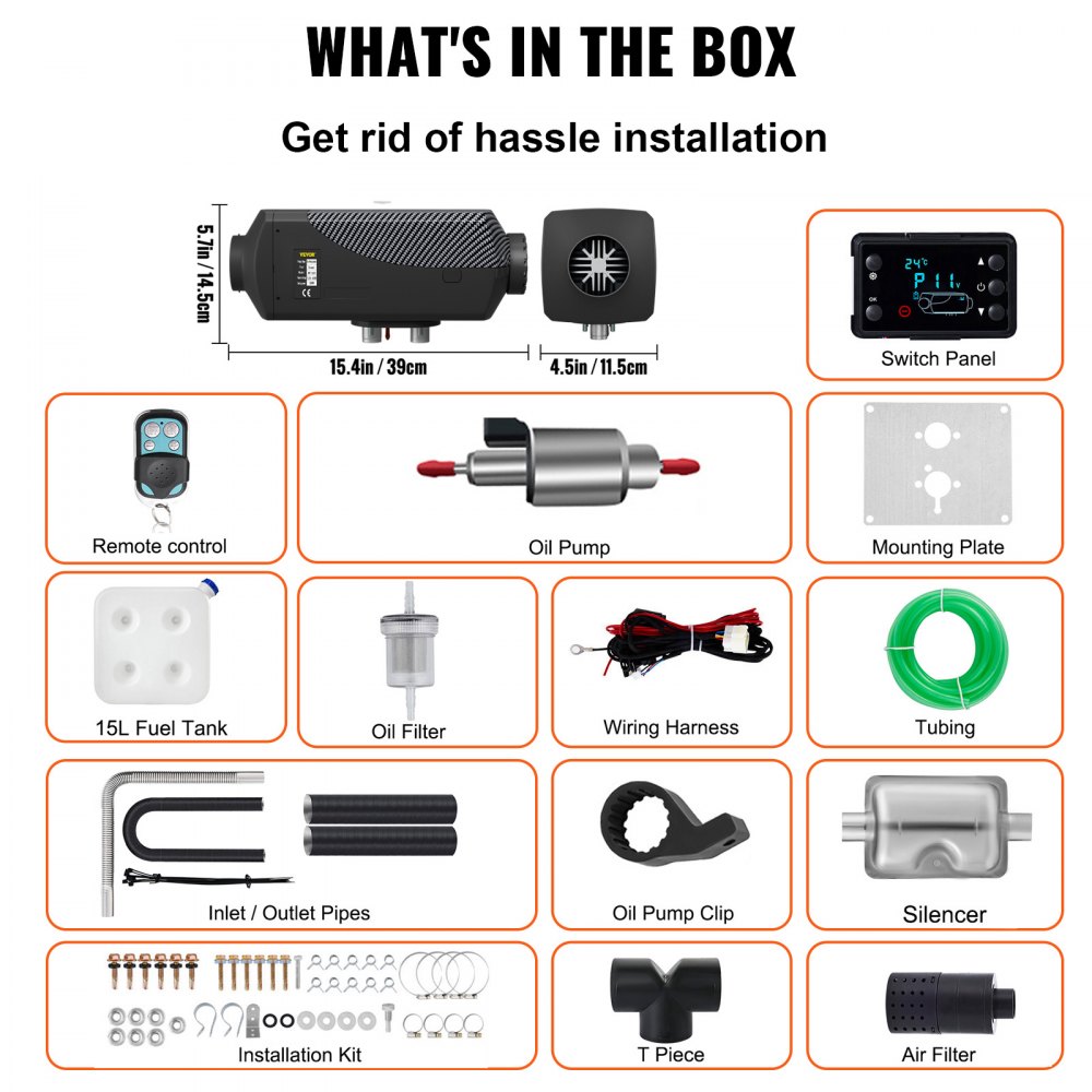 VEVOR Luchtverwarmers 5kw 12v Air Diesel Heater Boats 5kw Superior Professional High Grade Wholesale