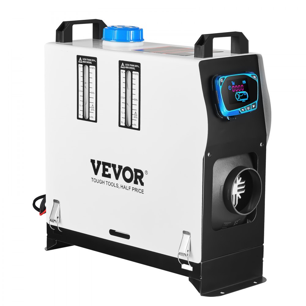 Orange Diesel Air Heater, 8KW Parking Heater, All in 1, 12V Truck Heater, One Air Outlet, with Red LCD Switch, Remote Control, Fast Heating Diesel Heater, For Car, RV Truck, Boat, Campervans, Caravans
