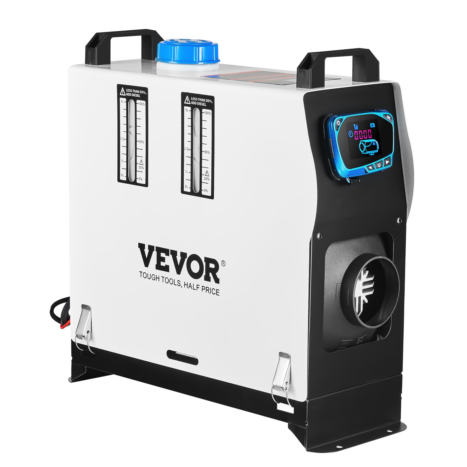 Orange Diesel Air Heater, 8KW Parking Heater, All in 1, 12V Truck Heater, One Air Outlet, with Red LCD Switch, Remote Control, Fast Heating Diesel Heater, For Car, RV Truck, Boat, Campervans, Caravans