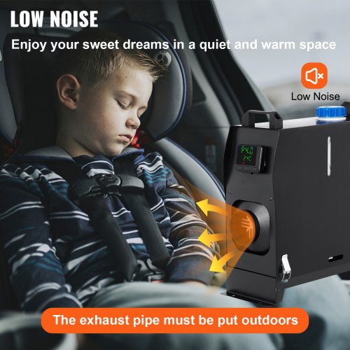 VEVOR Auto Diesel Luchtverwarmer 12V 8KW Standkachel Diesel Aluminium Behuizing Diesel Heater + Afstandsbediening en LCD-Scherm Zwart voor Cabine van Verschillende Auto's/Bussen/Campers/Vrachtwagens