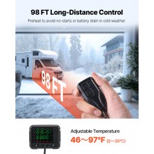 VEVOR Diesel Luchtverwarmer Parkeerverwarming 8kW 12-24V 10L Brandstoftank Luchtverwarmer Standkachel  Snel opwarmende Draagbare Dieselverwarming Voor Essentiële Winterbenodigdheden Voor Buiten