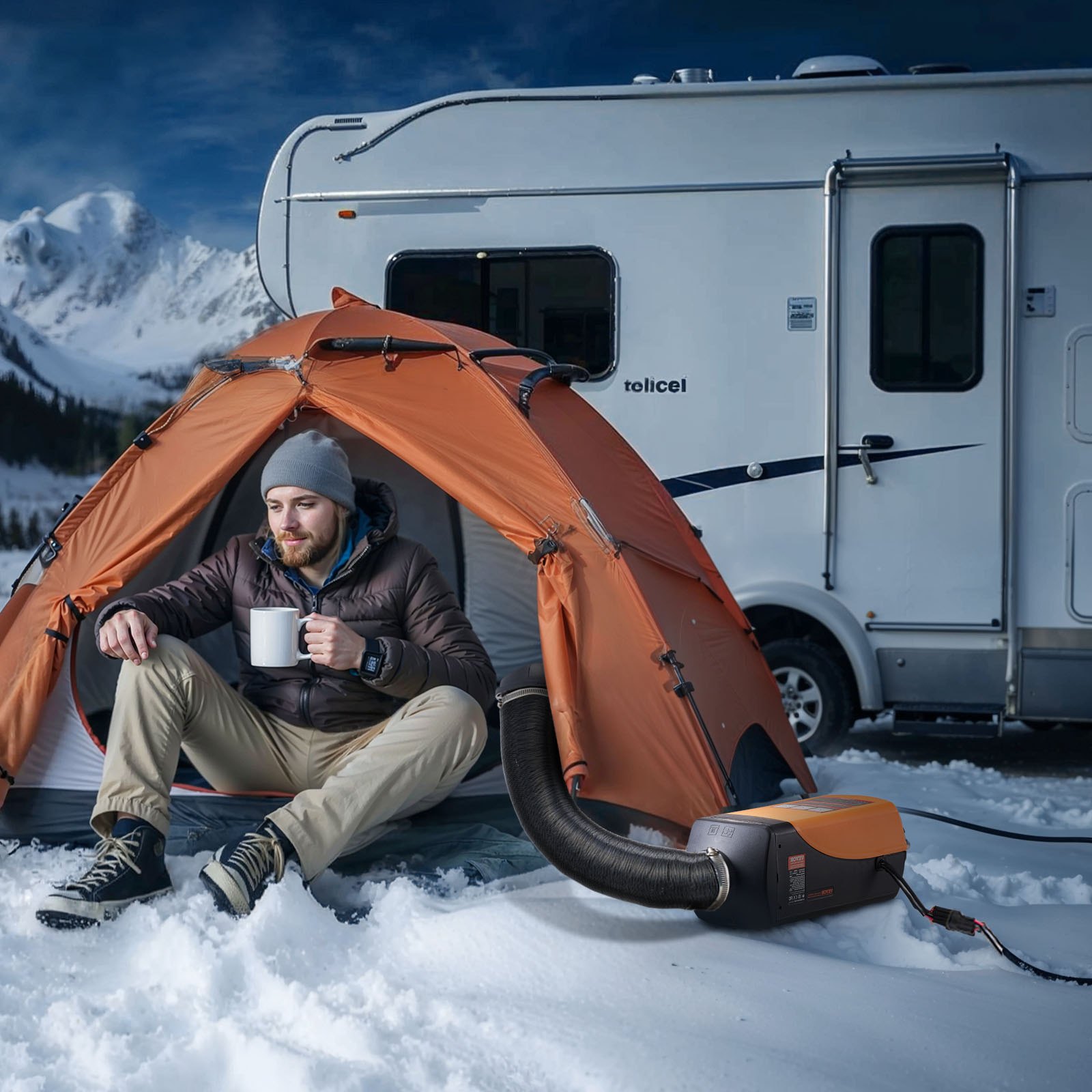 VEVOR Diesel Luchtverwarmer 12-24V 8KW Snel verwarmende luchtverwarmer met afstandsbediening en digitaal kleurendisplay en 10 L brandstoftank, geluidsarm, voor camper, vrachtwagen, boot, trailer