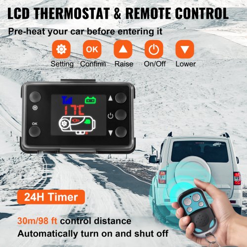 5KW 12V Diesel Air Heater Tank LCD Thermostat Quiet For Truck Boat Trailer,5KW 5000W 12V LCD Air diesel Heater For Vehicle Cars Trucks Boats Bus,12V 5KW 2 Holes Air Diesel Heater + Silencer LCD Switch
