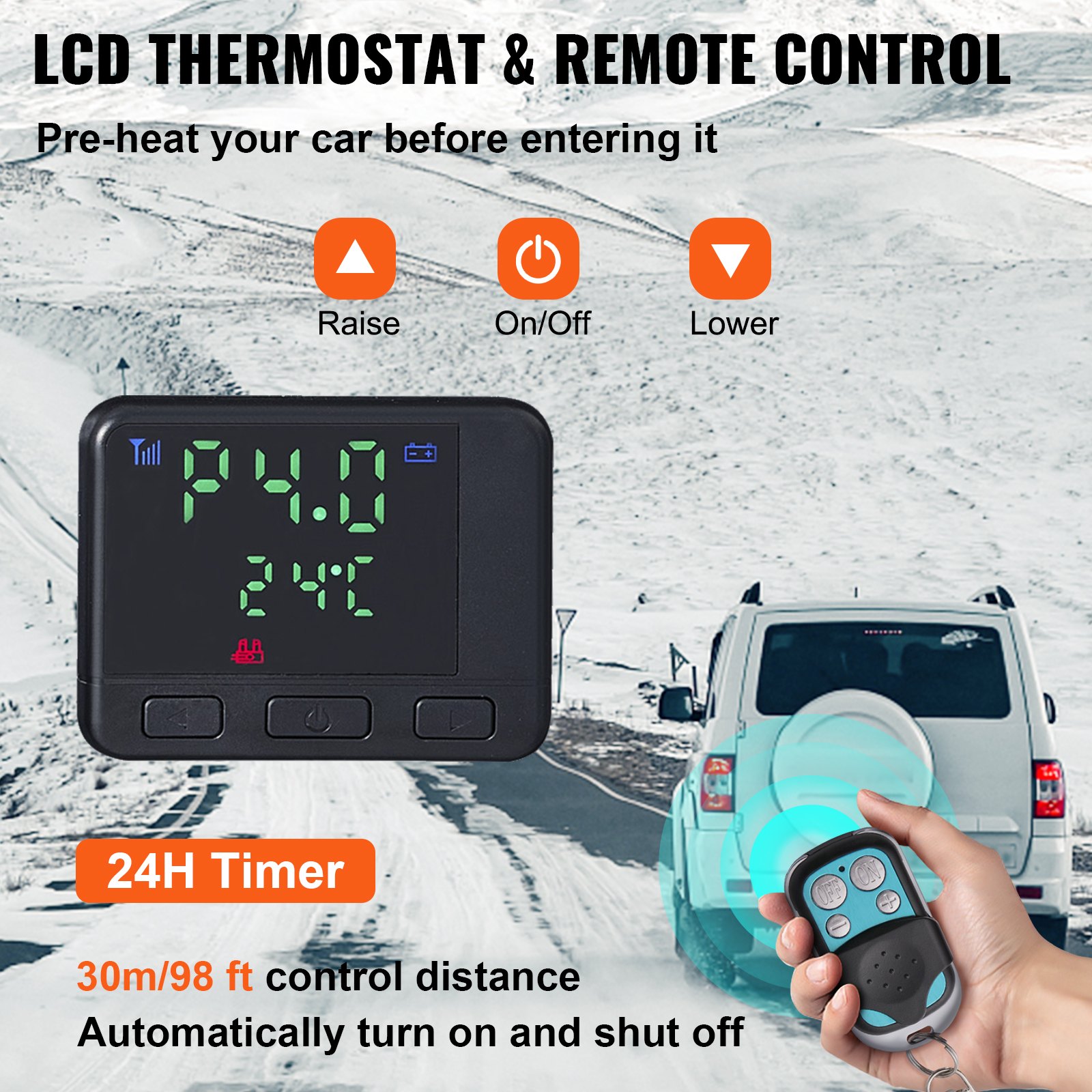 VEVOR Auto Diesel Luchtverwarmer 12V 8KW Aluminium Behuizing Standkachel Diesel Gespleten Diesel Verwarming Afstandsbediening/LCD-Scherm voor Cabine van