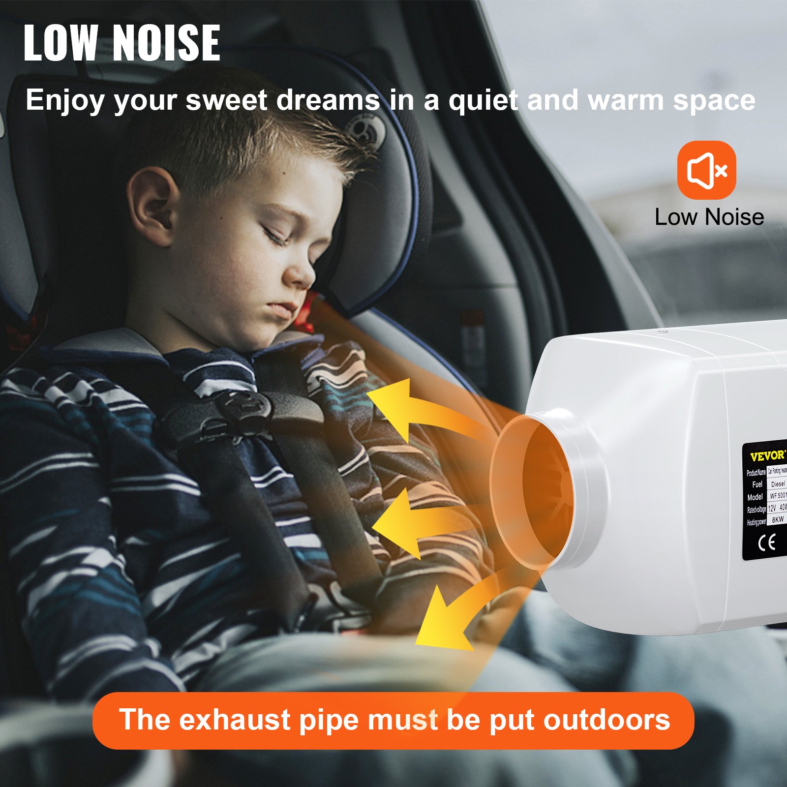 VEVOR Auto Diesel Luchtverwarmer 12V 8KW Aluminium Behuizing Standkachel Diesel Gespleten Diesel Verwarming Afstandsbediening/LCD-Scherm voor Cabine van