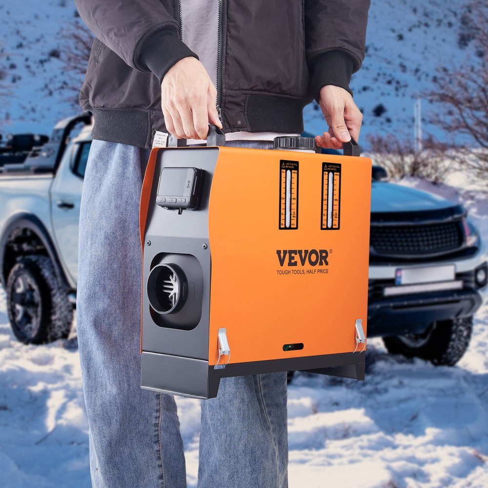 VEVOR Lucht-dieselverwarming, standkachel 12V 5-8KW, luchtverwarmer, lucht-dieselverwarming, standkachel, luchtverwarmer, 0,16-0,62 l/u. Dieselverwarming met LCD-scherm en afstandsbediening. Lucht-dieselverwarming voor bussen, vrachtwagens, enz.