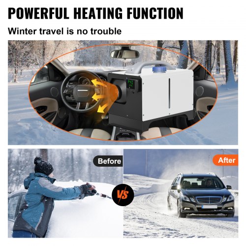 VEVOR Auto Diesel Luchtverwarmer Standkachel Diesel Diesel Heater Wit 8KW LCD