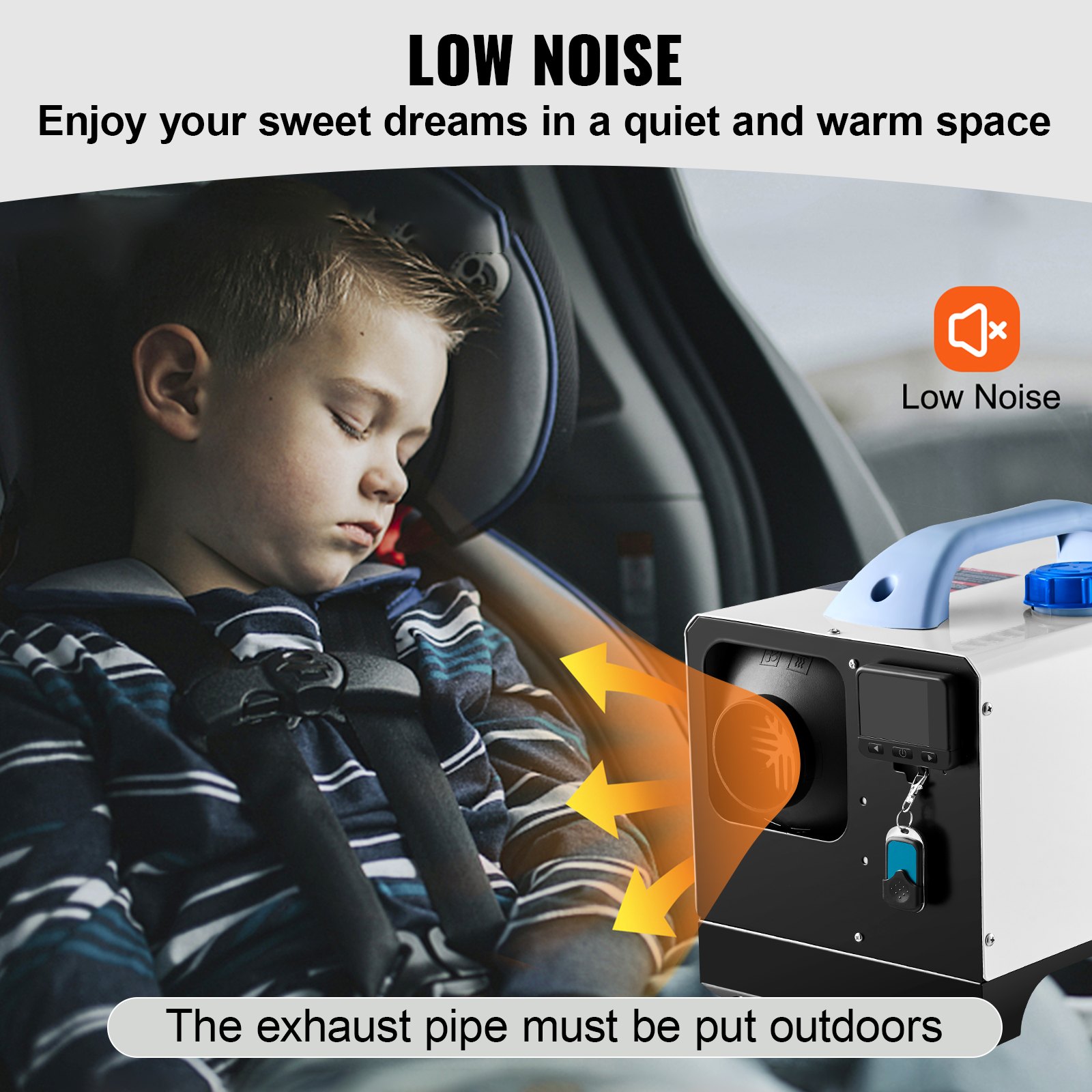 VEVOR 8KW Parking Heater, 12V Diesel Air Heater, Truck Heater, Diesel Heater, For Car, RV Truck, Boat (with Black LCD Switch, Remote Control, Fast Heating Compact)