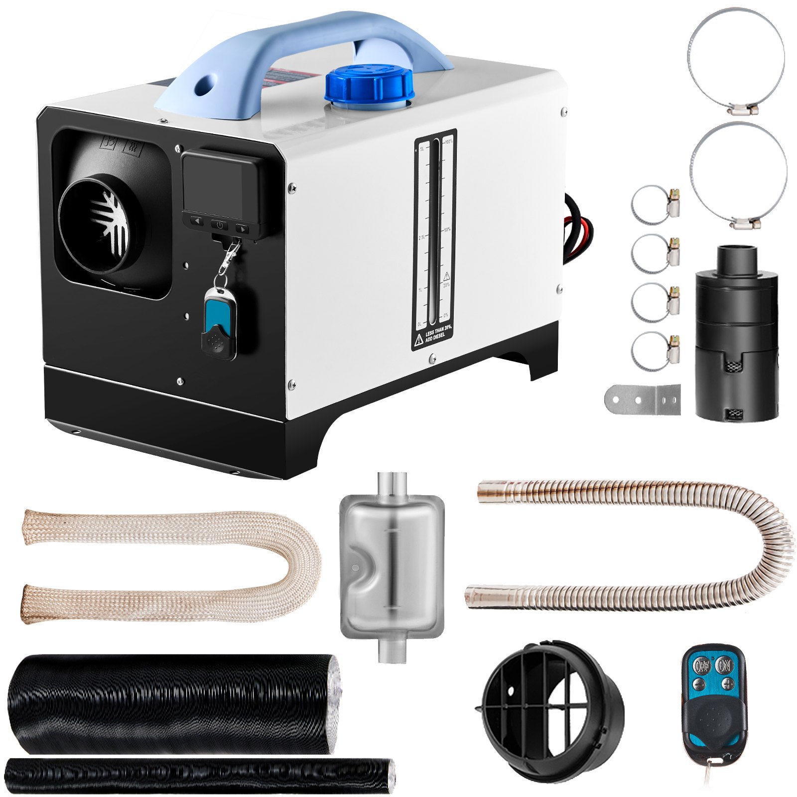 VEVOR 8KW Parking Heater, 12V Diesel Air Heater, Truck Heater, Diesel Heater, For Car, RV Truck, Boat (with Black LCD Switch, Remote Control, Fast Heating Compact)