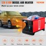 VEVOR Auto Diesel Luchtverwarmer 12V 8KW Standkachel Diesel Rood Aluminium Behuizing Diesel Heater + Afstandsbediening en LCD-Scherm voor Cabine van Verschillende Auto's/Bussen/Campers/Vrachtwagens