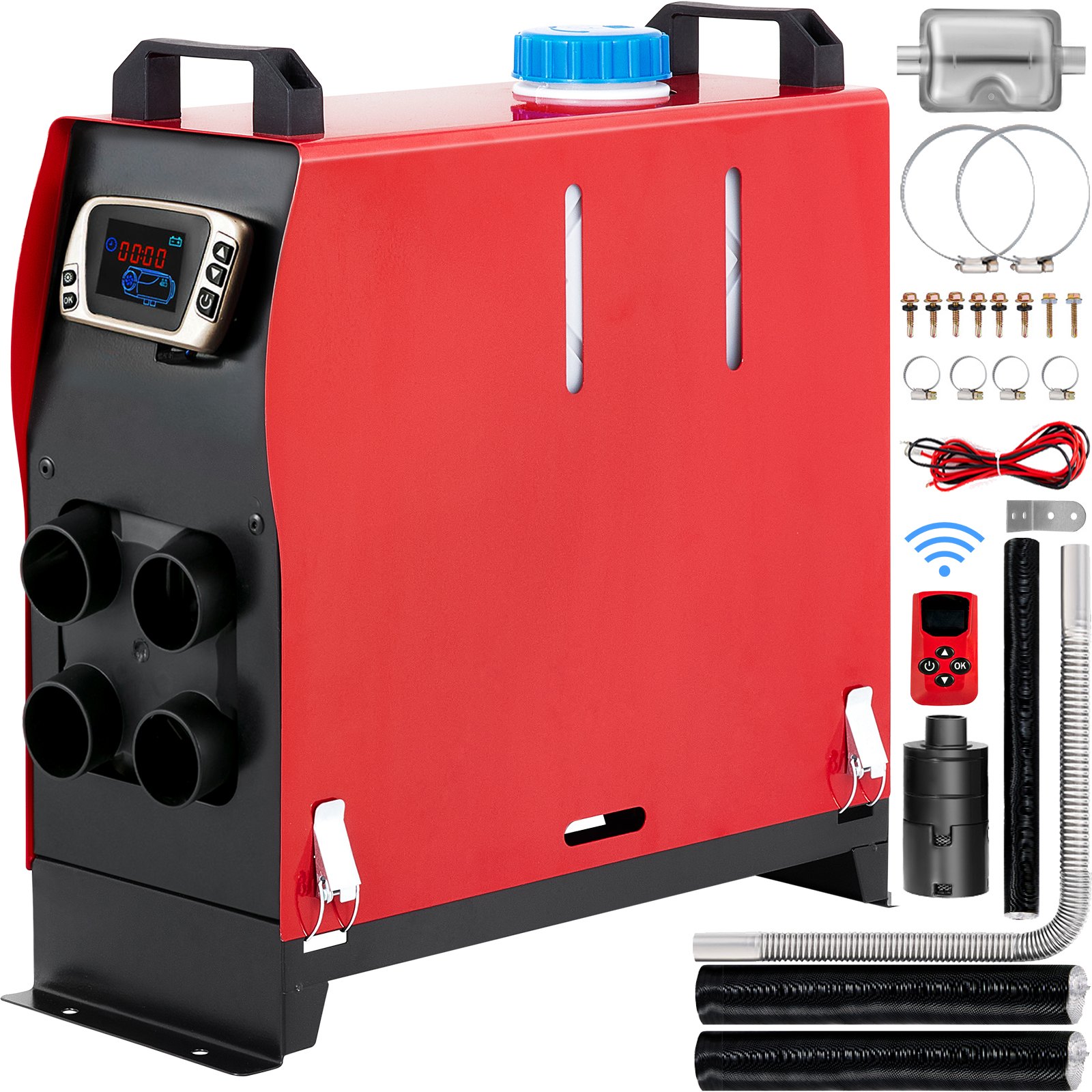 VEVOR Standkachel Diesel Luchtverwarmers 12V Standkachel 5KW voor Auto Rv Boot Truck Camper Bus met Lcd Schakelaar & 4 Luchtuitlaten