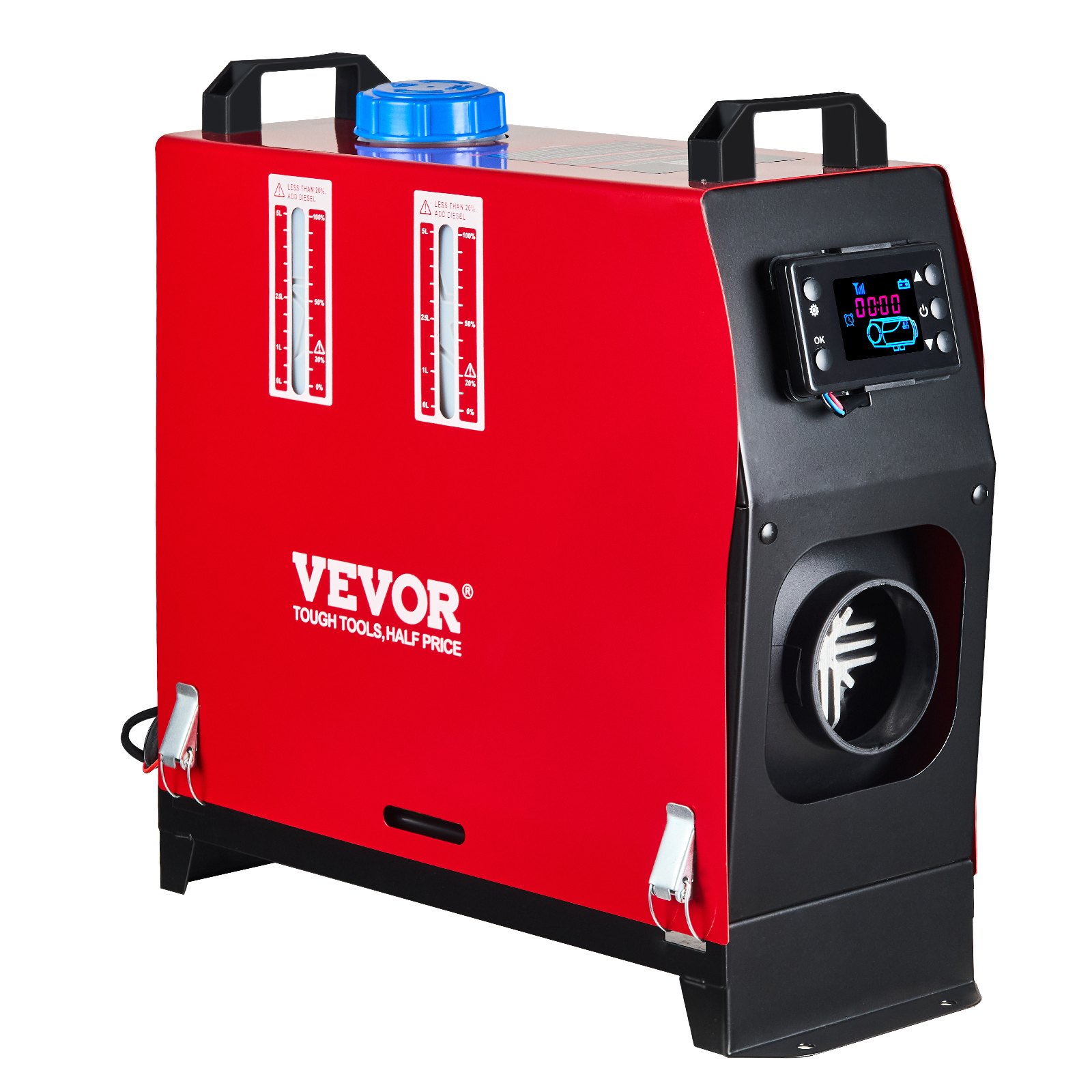 VEVOR Dieselverwarming 12V 5-8KW Diesel-luchtverwarmer Uitlaat 8KW Diesel-luchtverwarmer met afstandsbediening & LCD-thermostaatmonitor voor autotrucks Motorhome Boot en bus