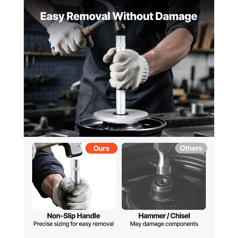 VEVOR Lagerpersset 7-delige lagerrace-afdichtingsdriverset met 5 bussen, handgreep, asverlengstang, bussendrivergereedschapset, voor demontage en installatie met opbergkoffer