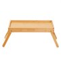 VEVOR bamboo bed tray with foldable legs on a white background.