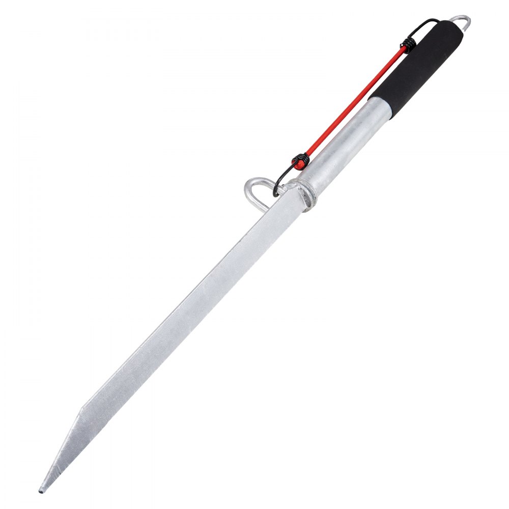 VEVOR sand spike anchor with steel construction, red handle, and loop for secure mooring.