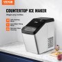 VEVOR Ijsmachine 130 W ijsblokjesmachine ijsblokjesmachine roestvrij staal Ijsmaker 15 kg / 24 uur Ice Maker bereiding in 7 minuten