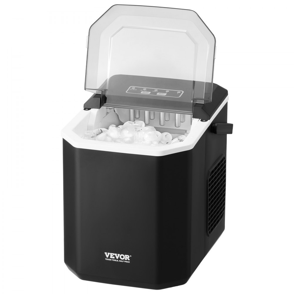 VEVOR ijsblokjesmachine IJsblokjesmachine IJsblokjesmachine 9 blokjes in 6 minuten, 11,8 kg / 24 uur, draagbare ijsblokjesmachine met schep en mand, ijsmachine met 2 formaten voor keukenbarfeestjes