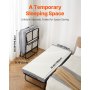 VEVOR Rollaway Bed, 31 in x 75 in Folding Bed with 4 in Mattress, Twin Size Foldable Bed with Sturdy Metal Frame & Memory Foam Mattress, Portable Twin Roll Away Bed with Mattress, for Adults, Guest
