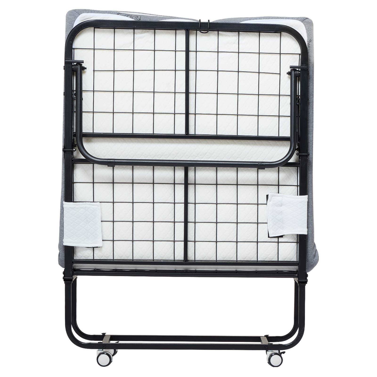 VEVOR Rollaway Bed met 12,5 cm matras, opvouwbaar eenpersoonsbed met traagschuimmatras (190 x 81 cm), draagvermogen van 136,1 kg Logeerbed voor volwassenen, metalen bed voor slaapkamer/woonkamer