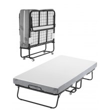 VEVOR Rollaway Bed Opvouwbaar bed met 12,5 cm schuimmatras Opvouwbaar metalen bed