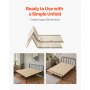 VEVOR Bunkie Board Full Size Opvouwbare Bedplank Lattenbodem met Connector, Houten Matrastopper, Ondersteuning onder Matrasplanken, Klaar voor Gebruik, 8-delige Natuurlijke Houten Lattenbodems