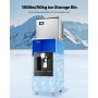 VEVOR Ice Dispenser, Ice Storage Bin with 180 Lbs Storage Capacity, 20 Lbs/Min Automatic Ice Dispensing with Crusher, Height Adjustable Feet, for Commercial Ice Maker Machine, Restaurant and Hotel