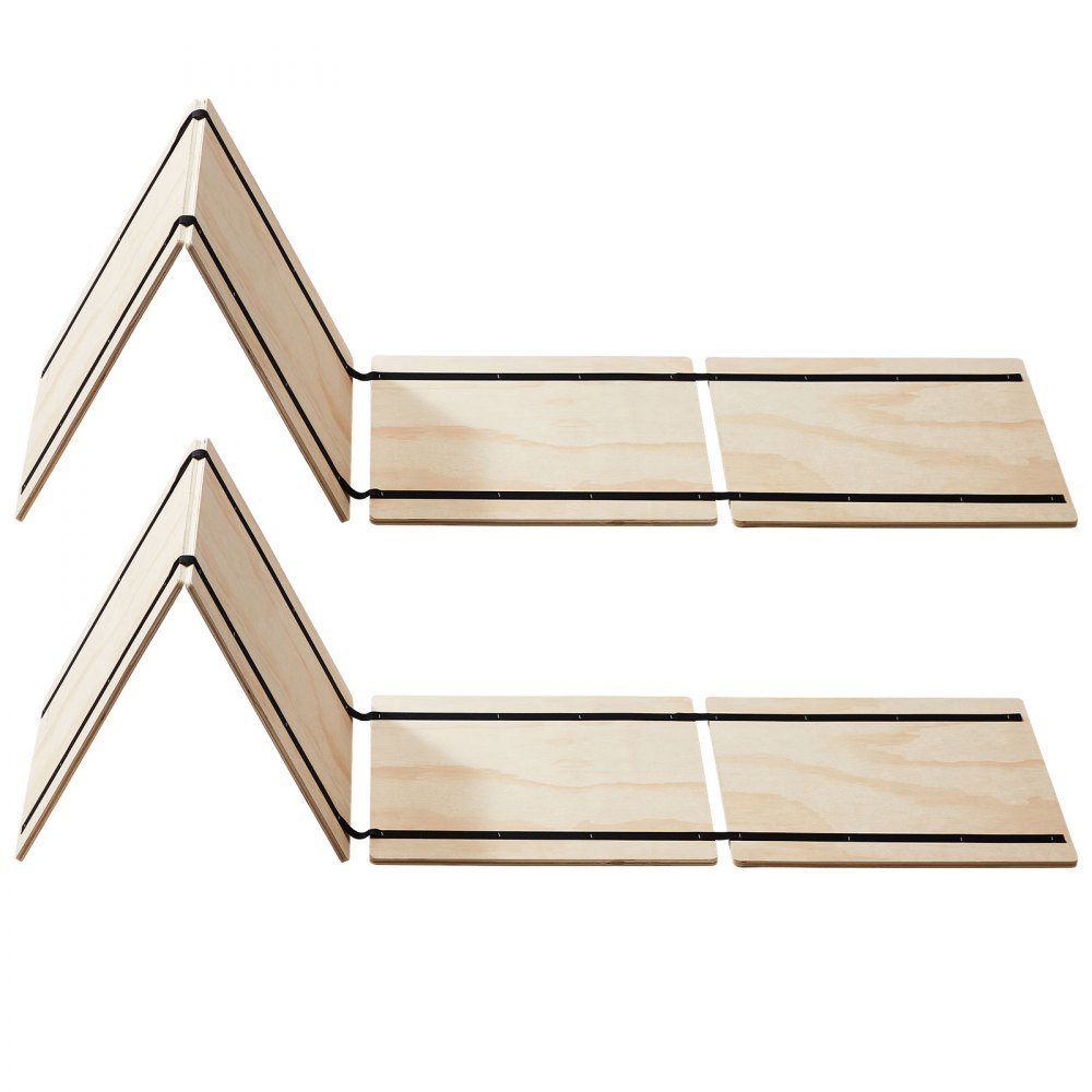 VEVOR Twin Size Bunkie Board Opvouwbare Bedplank Lattenbodem met Connector, Houten Matrastopper, Ondersteuning onder Matrasplanken, Klaar voor Gebruik, 8-delige Natuurlijke Houten Lattenbodems