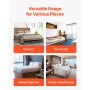 VEVOR Twin Size Bunkie Board Opvouwbare Bedplank Lattenbodem met Connector, Houten Matrastopper, Ondersteuning onder Matrasplanken, Klaar voor Gebruik, 8-delige Natuurlijke Houten Lattenbodems