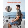 VEVOR Boat Seat, High Backrest, Folding Fishing Boat Seat with Thickened Sponge Cushion & PU Polyester Fabric, Aluminum Alloy Hinges, Flip Up Boat Seat for Boats, Yachts, Ships, Camouflage (2 Seats)