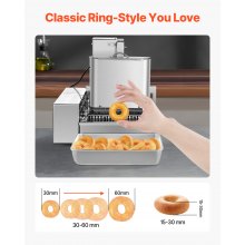 VEVOR Commerciële Automatische Donutmachine Maker 4 Rijen 240 stuks/u