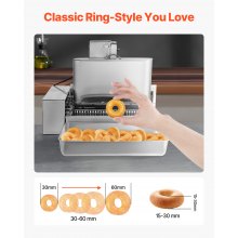 VEVOR Commerciële Automatische Donutmachine Maker 6 Rijen 360 stuks/u