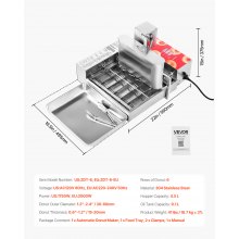 VEVOR Commerciële Automatische Donutmachine Maker 6 Rijen 360 stuks/u