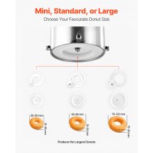 VEVOR Commerciële Automatische Donutmachine Maker 3kW 90 stuks/u Enkele Rij