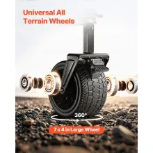 VEVOR Dubbeldekker Opvouwbare Wagen 300L en 204kg Zware Opvouwbare Wagen
