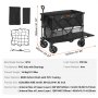 VEVOR Foldable Double Decker Wagon, 400L Collapsible Wagon Cart with All-Terrain Wheels, Heavy Duty Folding Wagon Cart 225 lbs Weight Capacity for Camping, Shopping, Garden, 52" Extra Long Extender