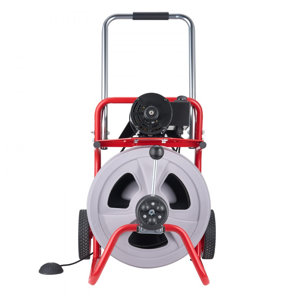 VEVOR pijpreinigingsmachine 30 m x 13 mm, pijpreinigingsapparaat met automatische aanvoer, 8 snijgereedschappen en pneumatische voetschakelaar, pijpreiniger voor pijpdiameters van 50 tot 150 mm