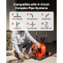VEVOR Rioolreinigingsmachine 100 FT x 3/4 Inch, Rioolreinigingsmachine met automatische invoer, Rioolreinigingsspiraal met 4 snijmessen en luchtgeactiveerde voetschakelaar voor 1 tot 4 inch buizen