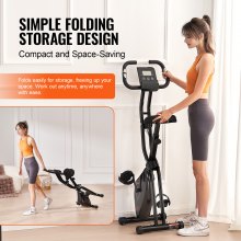 VEVOR Hometrainer Opvouwbare Fitness Hometrainer Indoorfiets Zwart