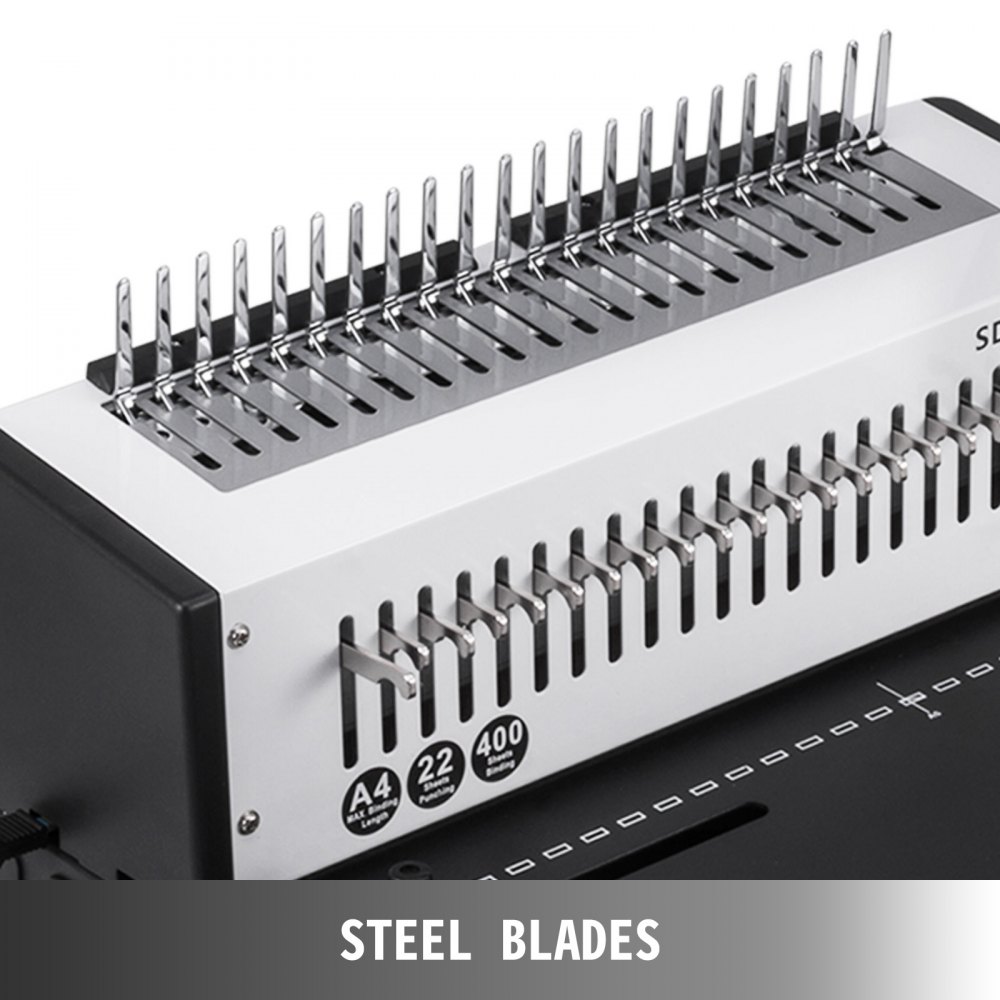 VEVOR 21 Holes Metal Coil Binding Machine SD-220B Book Binding Machine Comb Puncher Comb Binding Machine for A4 400 Sheet Papers