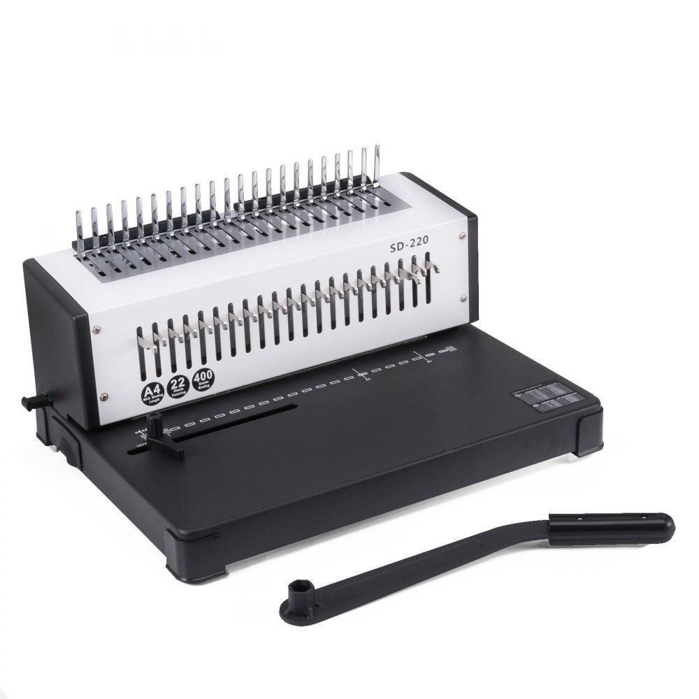 VEVOR 21 Holes Metal Coil Binding Machine SD-220B Book Binding Machine Comb Puncher Comb Binding Machine for A4 400 Sheet Papers