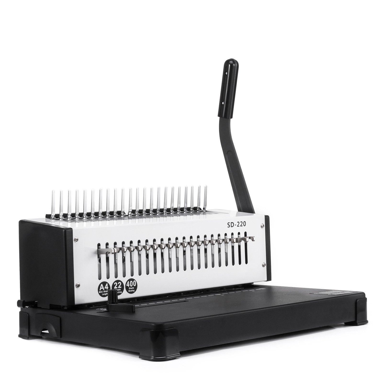 VEVOR 21 Holes Metal Coil Binding Machine SD-220B Book Binding Machine Comb Puncher Comb Binding Machine for A4 400 Sheet Papers
