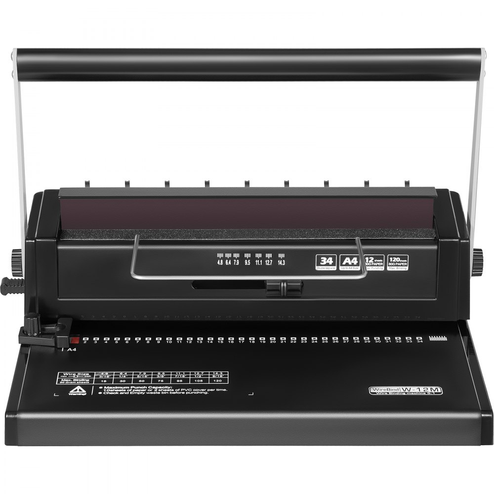 VEVOR 34 Holes Manual Coil Binding Machine TD-130 Book Binding Machine 3:1 Spiral Coil Paper Puncher Wire Punching Binder for A4