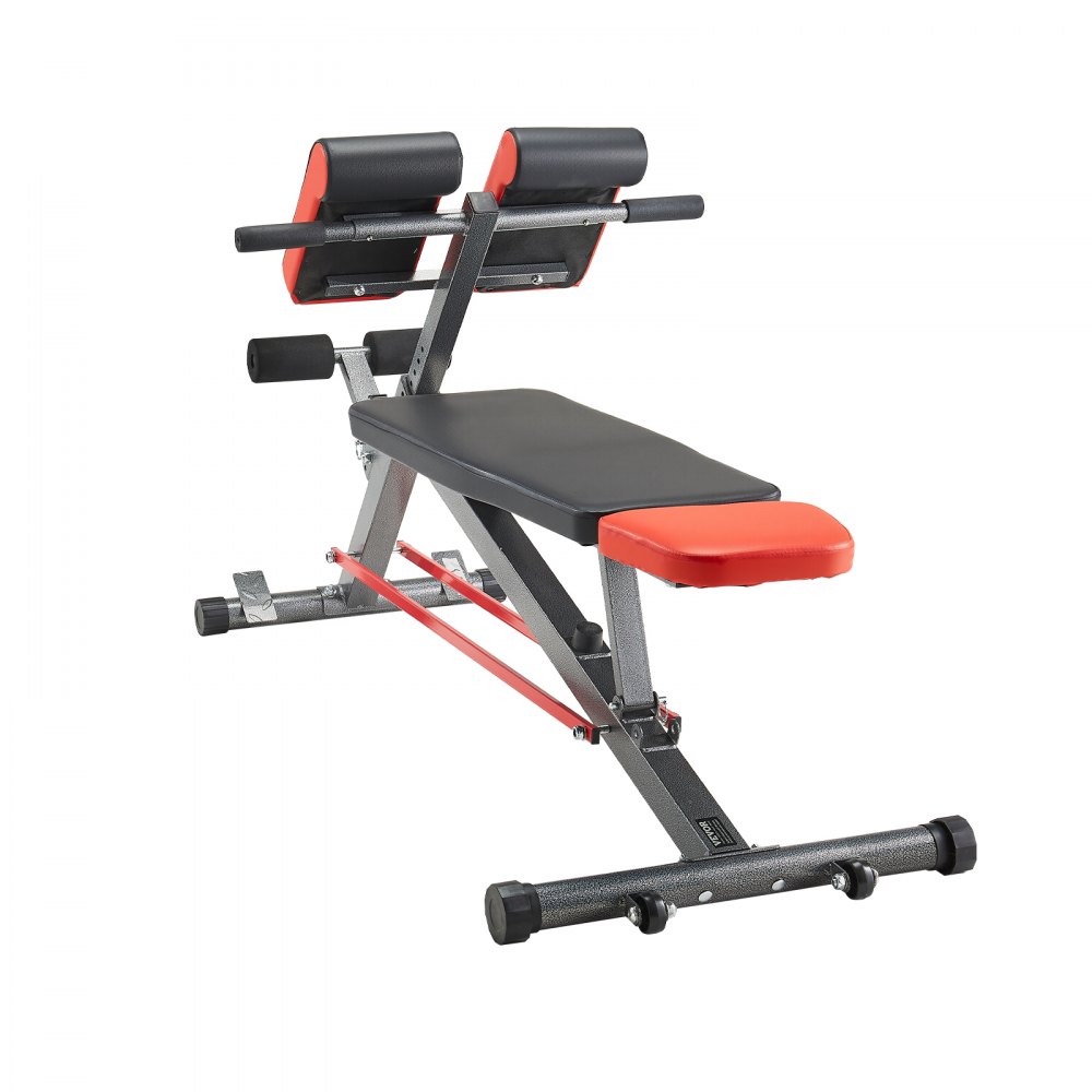 VEVOR Multifunctionele halterbank voor full body workout, hyperextension bank met Romeinse stoel, verstelbare extensie-apparatuur met 300 kg buikspiertraining, trainingsapparatuur voor de sportschool