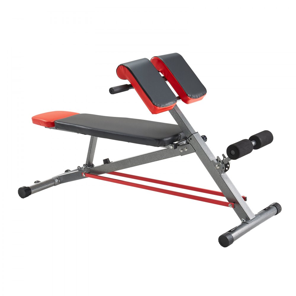 VEVOR Multifunctionele halterbank voor full body workout, hyperextension bank met Romeinse stoel, verstelbare extensie-apparatuur met 300 kg buikspiertraining, trainingsapparatuur voor de sportschool