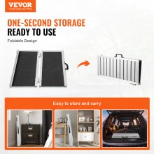 VEVOR Portable Wheelchair Ramp, 2 ft 800 lbs Capacity, Non-Slip Aluminum Folding Threshold Ramp, Foldable Mobility Scooter Ramp Wheel Chair Ramp, Handicap Ramp for Home Steps, Stairs, Doorways, Curbs