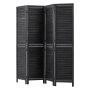 VEVOR Opvouwbare Kamerverdeler, Houten Scheidingswand, 4 Panelen, 1702mm Hoog, Zwart, Kamerverdeler & Woondecoratie, Massief Houten Frame, 360° Dubbele Scharnieren, Lamellenscherm met Montagemateriaal